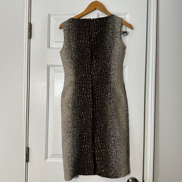 Lafayette 148 NY Metallic Snake Skin Textured Faith Shift Dress - Sz 0 - Picture 4 of 4